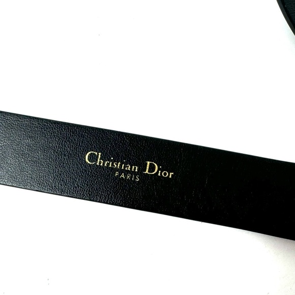 Dior 30 Montaigne CD Belt – Black Leather, Gold Buckle, Size 80 - Picture 6 of 8